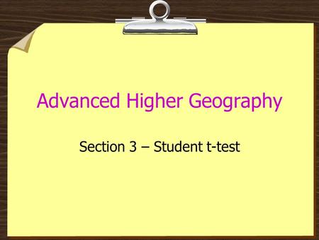 Advanced Higher Geography