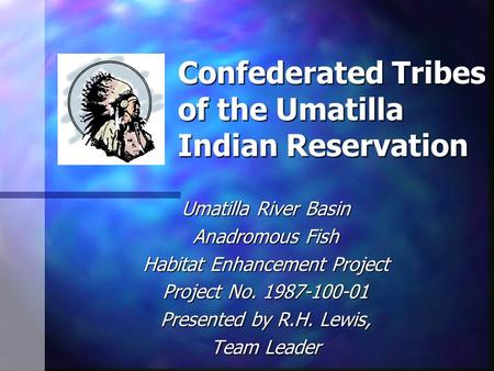 Confederated Tribes of the Umatilla Indian Reservation Umatilla River Basin Anadromous Fish Habitat Enhancement Project Project No. 1987-100-01 Presented.