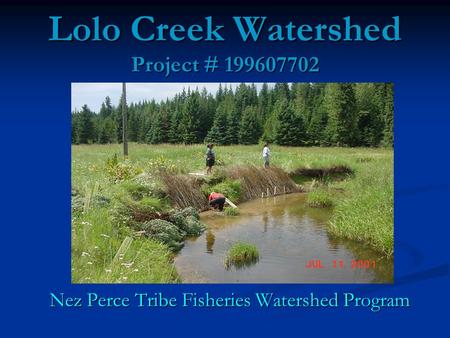 Lolo Creek Watershed Project #