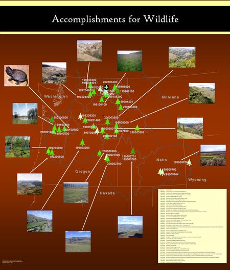 A ccomplishments for W ildlife Project IDProject Title 199004401Lake Creek Land Acquisition and Enhancement 199009200Protect and Enhance the Wanaket Wildlife.