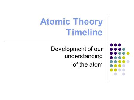 Atomic Theory Timeline