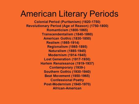 American Literary Periods