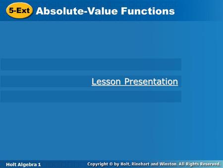 Absolute-Value Functions