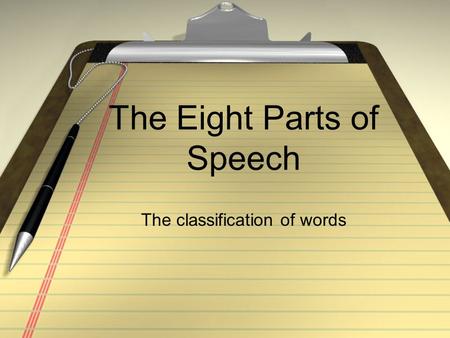 The Eight Parts of Speech