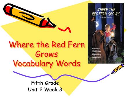 Where the Red Fern Grows Vocabulary Words