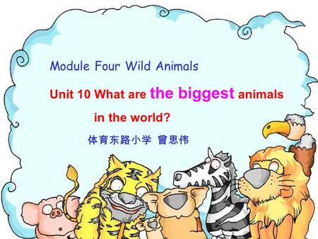 Module Four Wild Animals Unit 10 What are the biggest animals in the world?