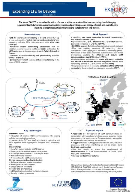 Expanding LTE for Devices www.ict-exalted.eu European Commission Information Society and Media The aim of EXATED is to realise the vision of a new scalable.