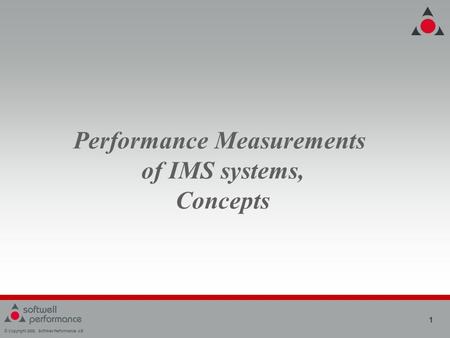 © Copyright 2008, SoftWell Performance AB 1 Performance Measurements of IMS systems, Concepts.