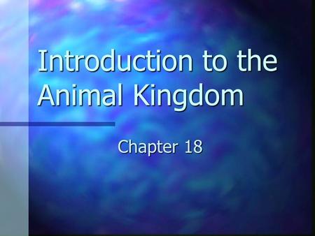 Introduction to the Animal Kingdom