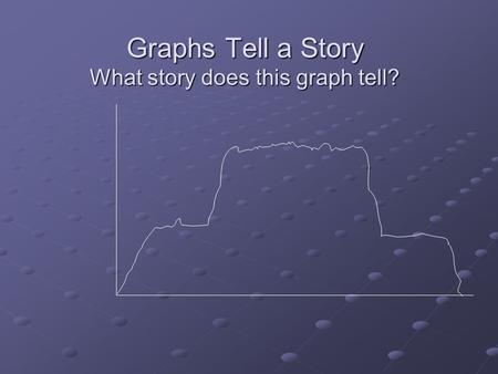 Graphs Tell a Story What story does this graph tell?