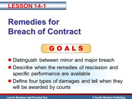 Remedies for Breach of Contract