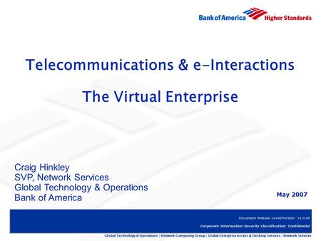 May 2007 Global Technology & Operations | Network Computing Group | Global Enterprise Access & Desktop Services | Network Services Document Release Level/Version: