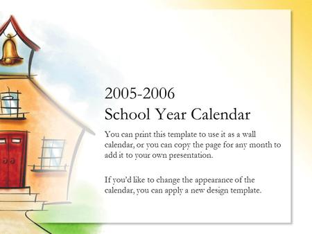 You can print this template to use it as a wall calendar, or you can copy the page for any month to add it to your own presentation. If youd like to change.