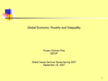 Global Economy: Poverty and Inequality