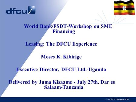 World Bank/FSDT-Workshop on SME Financing