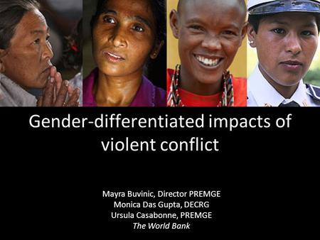 Gender-differentiated impacts of violent conflict