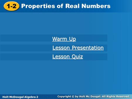 Properties of Real Numbers