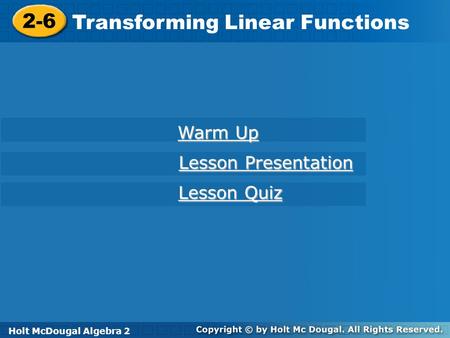 Transforming Linear Functions