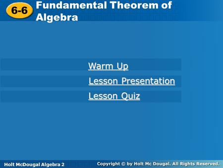 Fundamental Theorem of Algebra