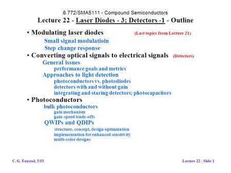 Small signal modulatioin