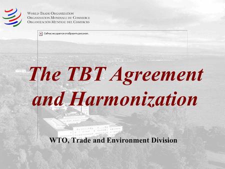 The TBT Agreement and Harmonization