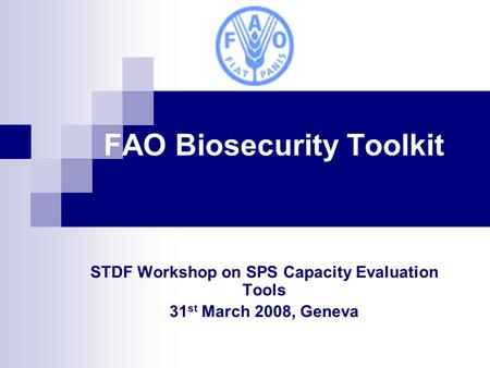 FAO Biosecurity Toolkit