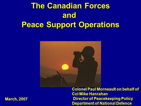 Peace Support Operations