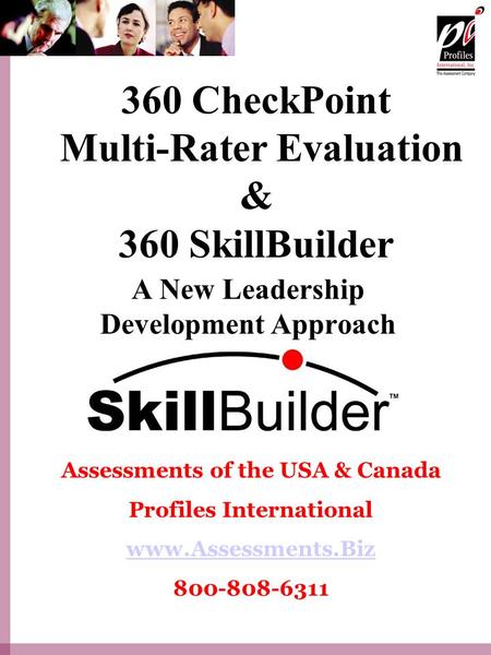 360 CheckPoint Multi-Rater Evaluation & 360 SkillBuilder