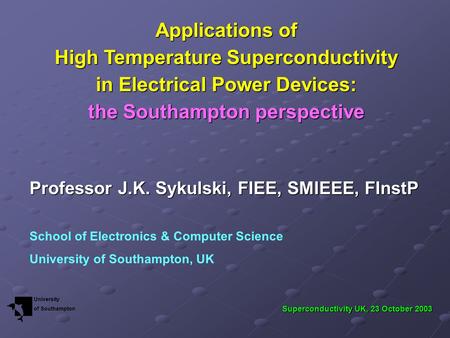 High Temperature Superconductivity in Electrical Power Devices: