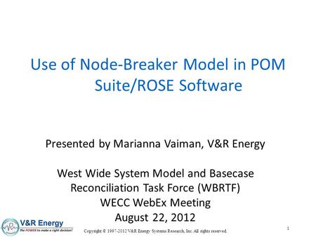 Use of Node-Breaker Model in POM Suite/ROSE Software