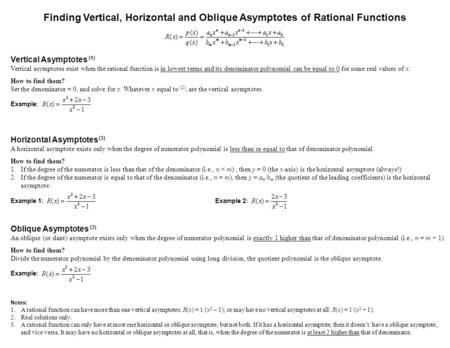 Vertical Asymptotes (1)