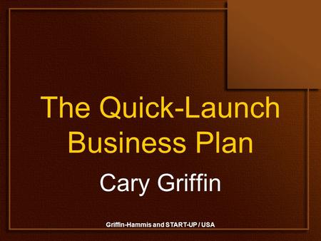 The Quick-Launch Business Plan