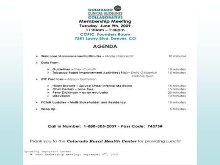 Development-Knowledge Transfer Survey results over time: Recognition of CCGC name was 49-50% in 2002 moving up to 74% by 2003 Ranking of most useful.