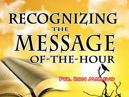 Scripture Reading I THESSALONIANS 4:16-18: “For the Lord himself shall descend from heaven with a shout, with the voice of the archangel, and with the.