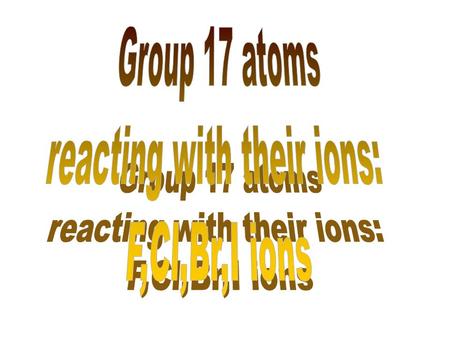 reacting with their ions: