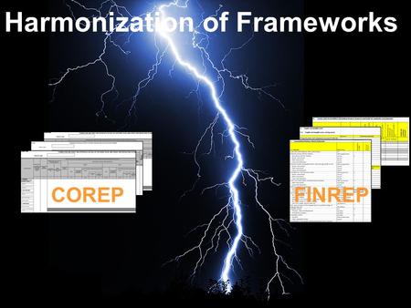 Harmonization of Frameworks COREPFINREP. Harmonisation of the CEBS frameworks Both frameworks are published by a common organisation –Supervision corporate.