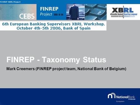 FINREP - Taxonomy Status