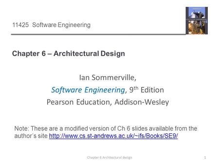 Chapter 6 – Architectural Design