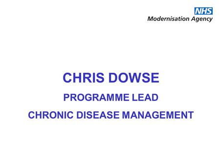 CHRONIC DISEASE MANAGEMENT