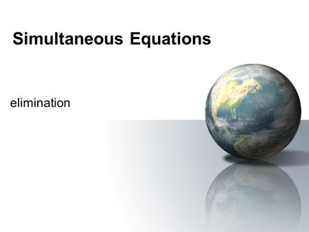 Simultaneous Equations