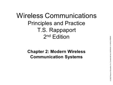 Chapter 2: Modern Wireless Communication Systems