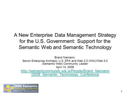 A New Enterprise Data Management Strategy for the U. S