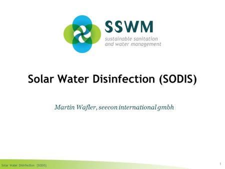 Solar Water Disinfection (SODIS)