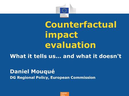 Counterfactual impact evaluation