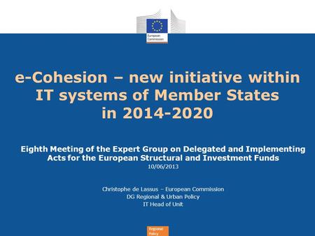 e-Cohesion – new initiative within IT systems of Member States  in