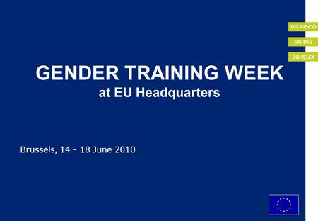 GENDER TRAINING WEEK at EU Headquarters