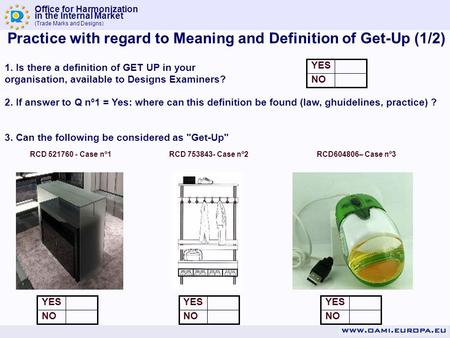 Office for Harmonization in the Internal Market (Trade Marks and Designs) Practice with regard to Meaning and Definition of Get-Up (1/2) 1. Is there a.