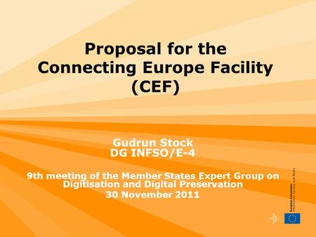 Proposal for the Connecting Europe Facility (CEF)