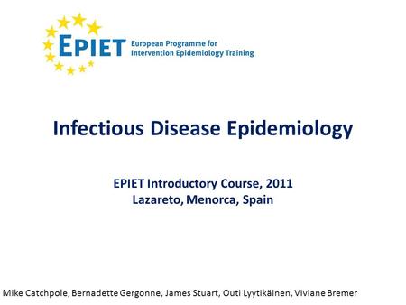 Infectious Disease Epidemiology