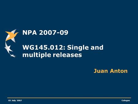 NPA WG : Single and multiple releases